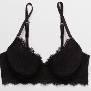 38C black lace push up bra